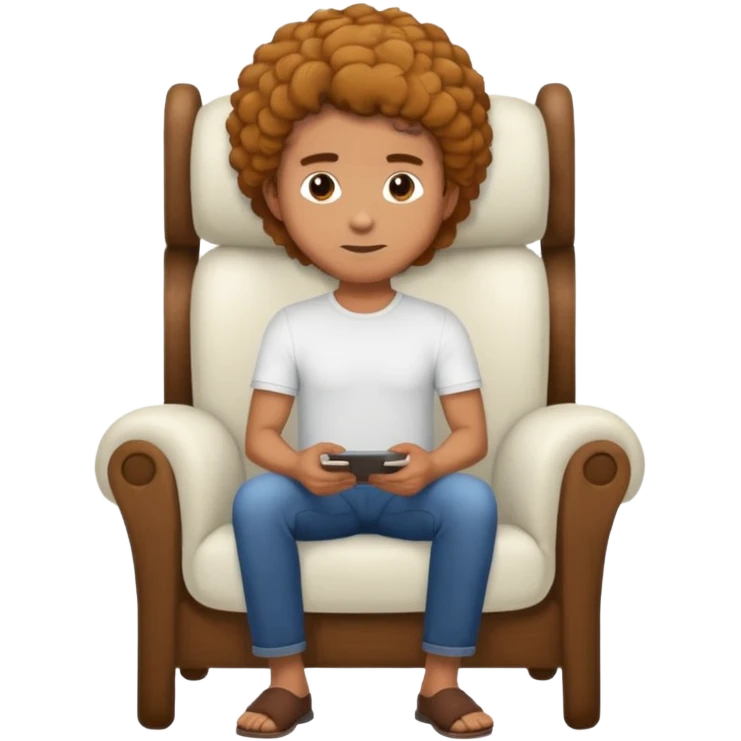 man with coily chairs emoji