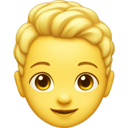 baby head, smiling, yellow skin emoji