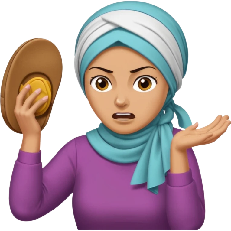 Terlik fırlatan anne emoji