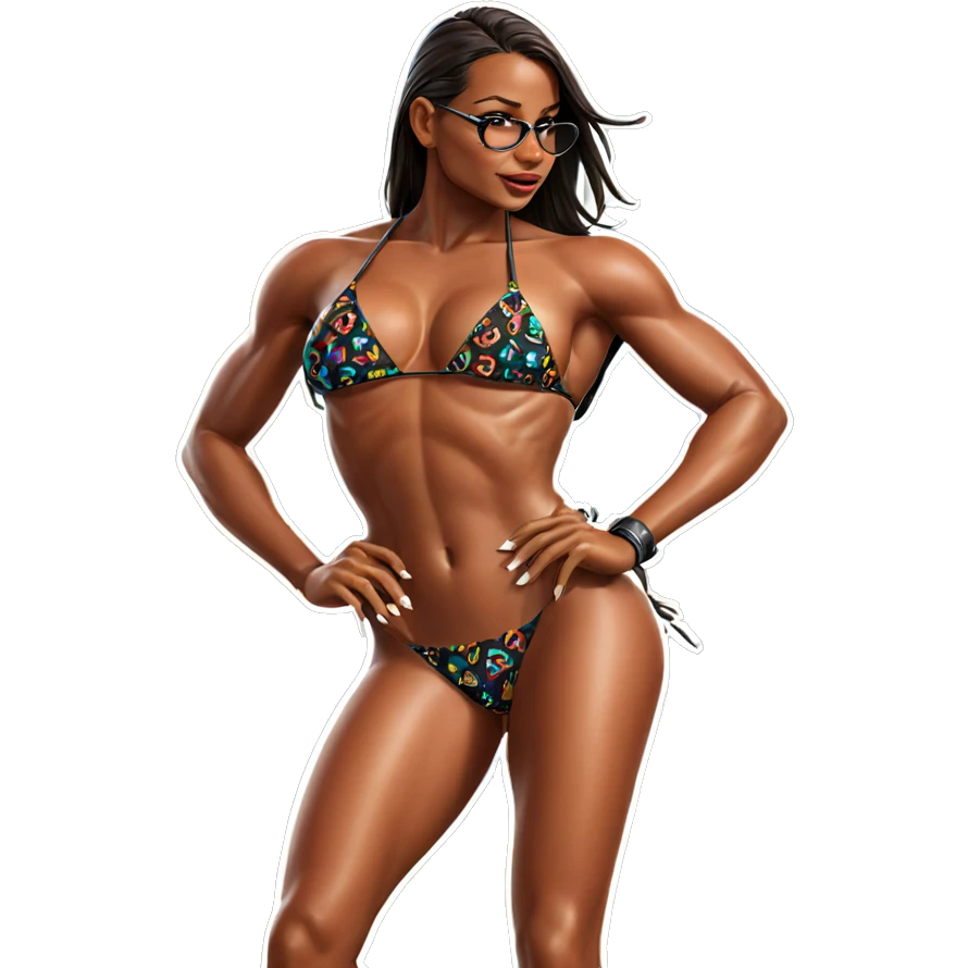 dark-skinned bikini beauty emoji