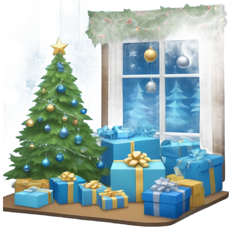 Blue christmas emoji