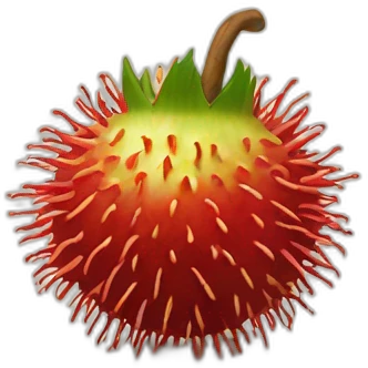 Rambutan fruit emoji