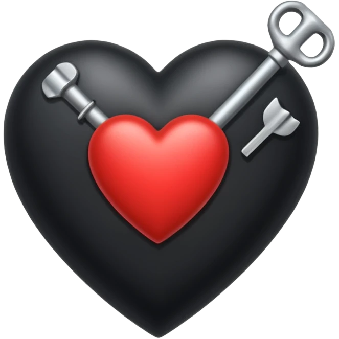 Corazón negro con una flecha emoji
