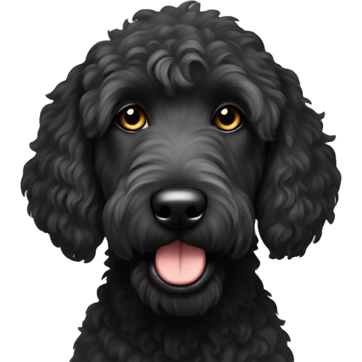 Black golden doodle without brown on face emoji