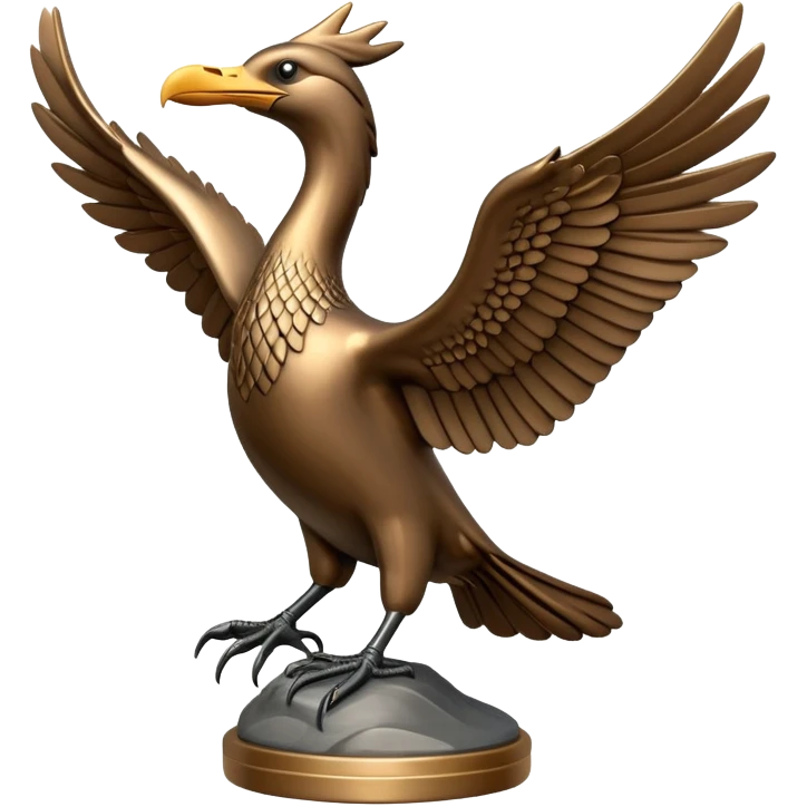 Liver bird, mythical bird symbol of Liverpool, cormorant-like bird with outstretched wings emoji