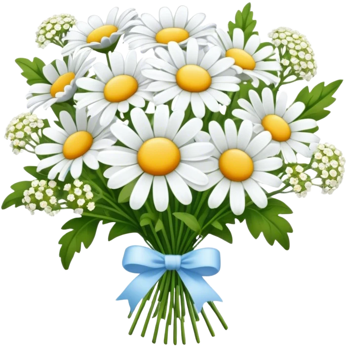 daisy and babies breath bouquet  emoji