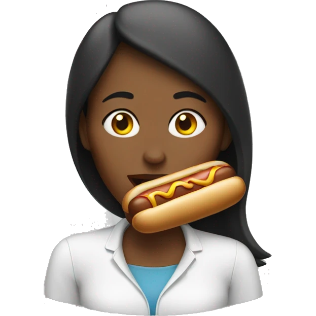 woman eating hot dog emoji