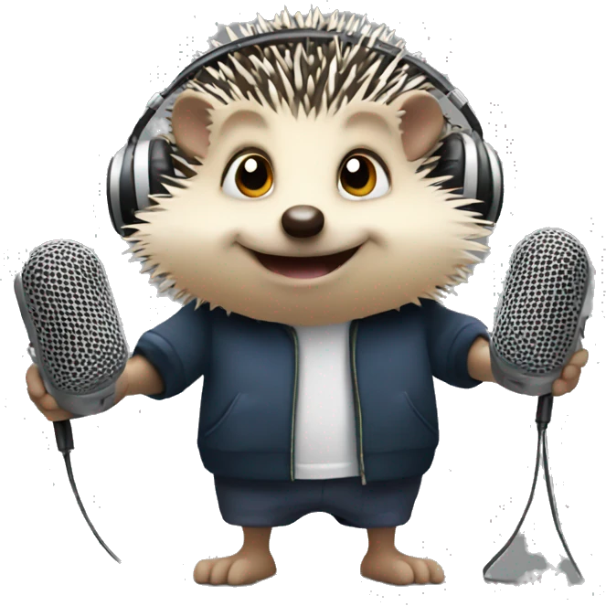 Hedgehog dj emoji