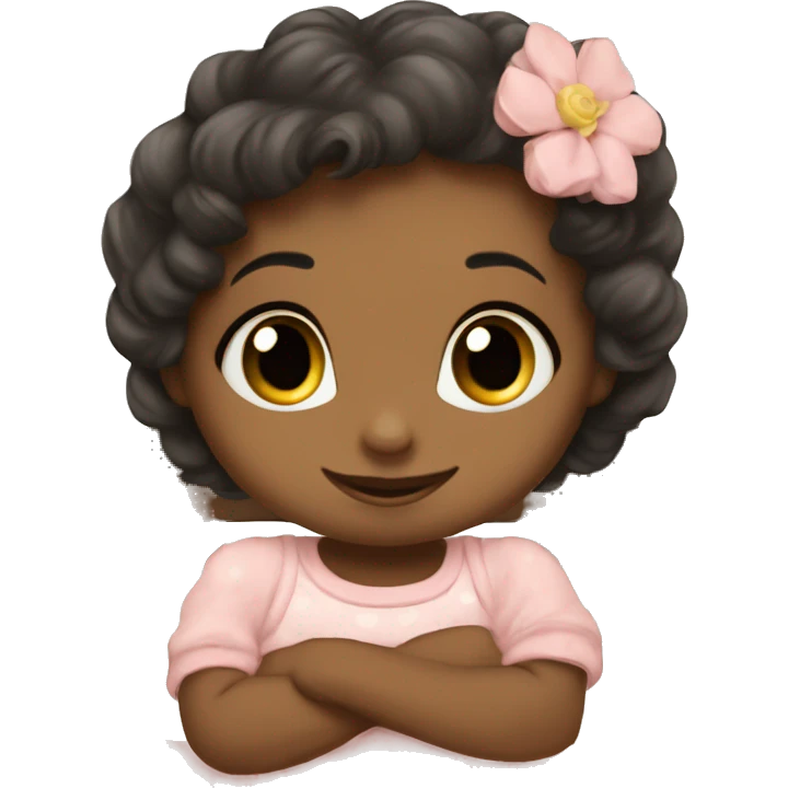 A girl bumblebee in ￼a baby crib emoji