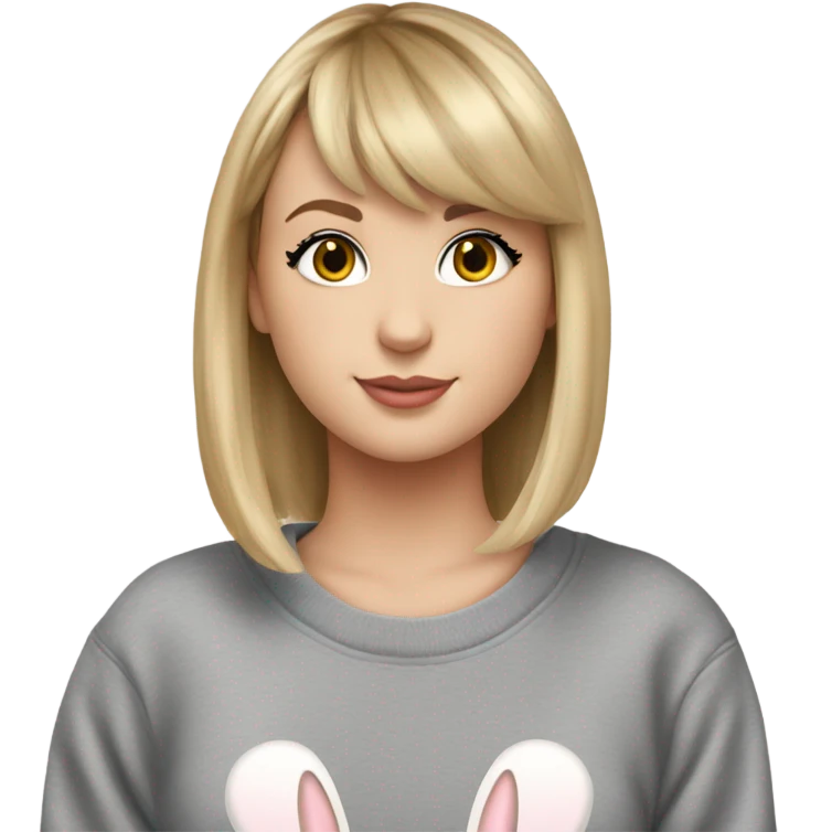 A cute bunny in a Taylor swift sweatshirt emoji