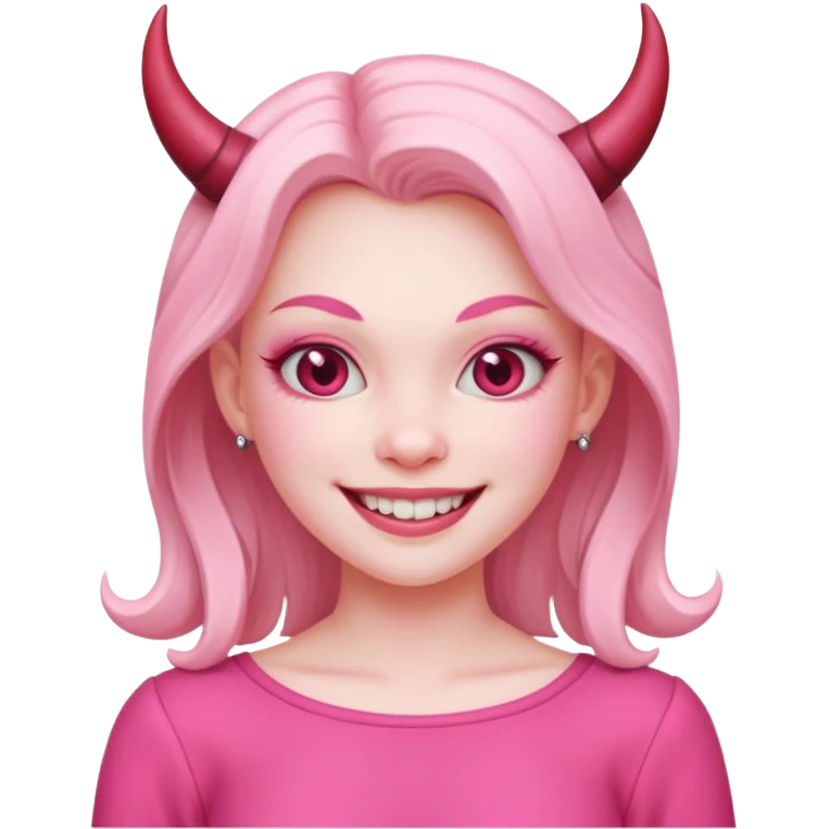 devil girl in pink outfit emoji