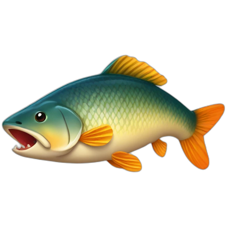 Ours qui pêche un poisson en feu emoji