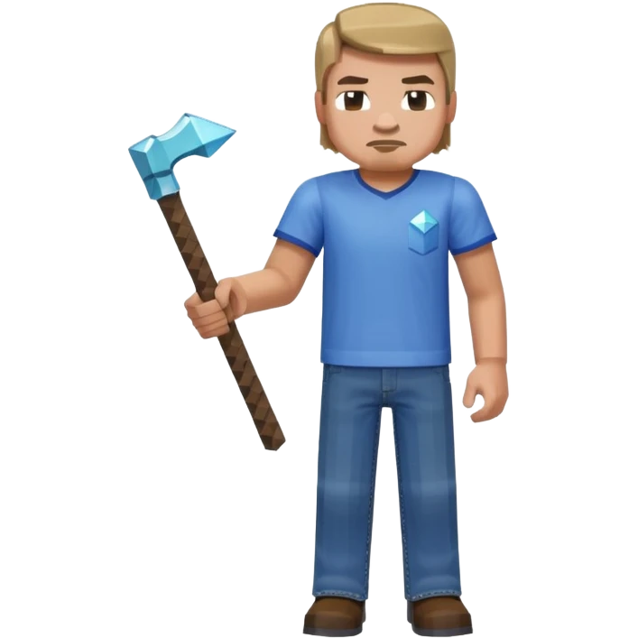 Minecraft steave in real minecarft game style emoji