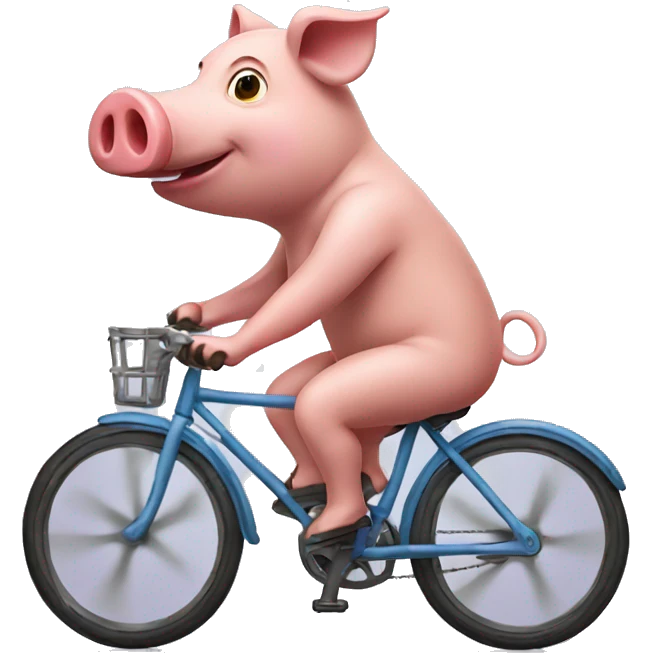 Pig riding bike emoji