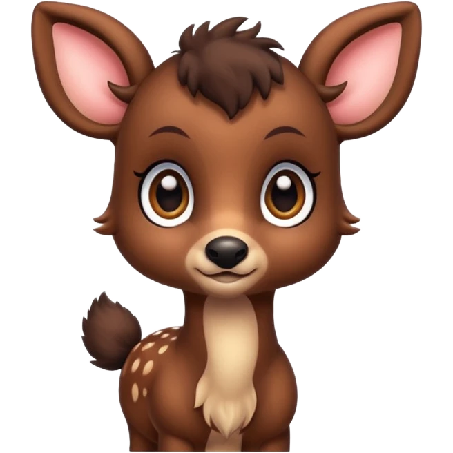 Dark brown Bambi deer cute emoji
