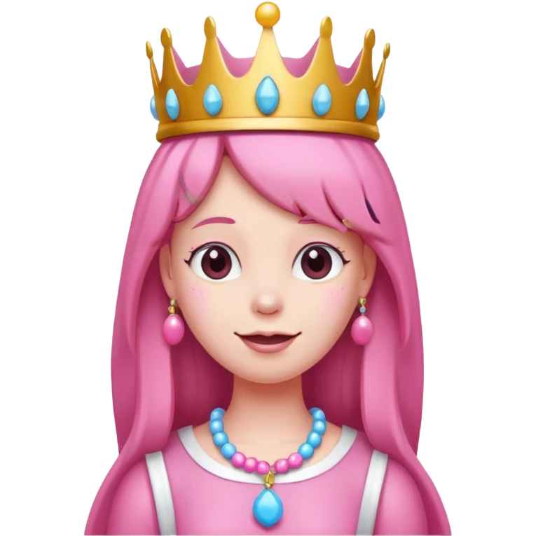 happy earringed princess bubblegum with candy crown emoji