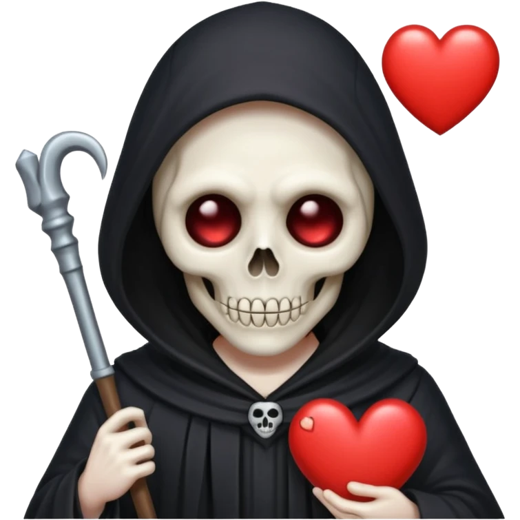 cute grim reaper with heart eyes emoji