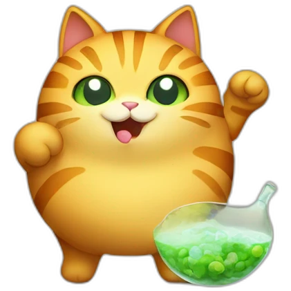 Fat cat catching poison emoji