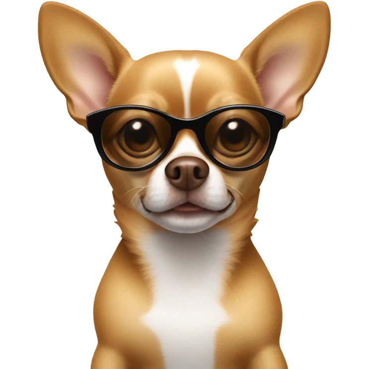 Brown chihuahua with sunglasses emoji