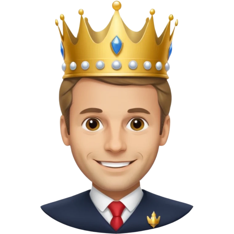 Manuel Macron avec une coronne emoji