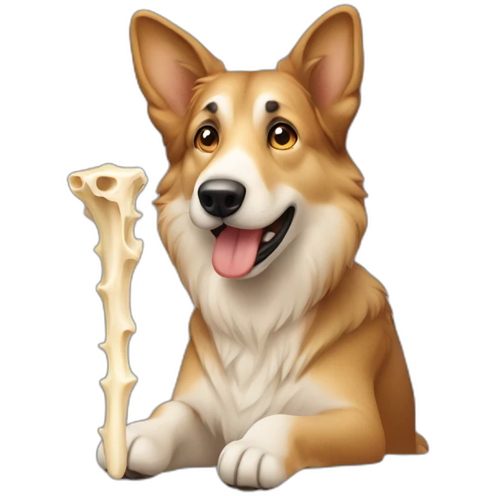 gernam shepherd  eating bone  emoji