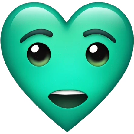 Teal and green heart  emoji