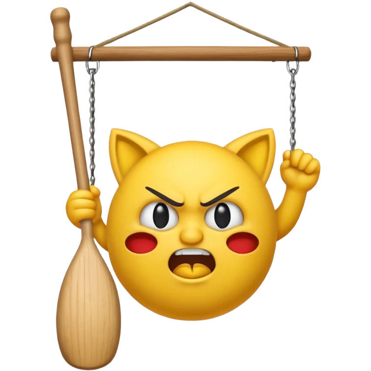 Angry emoji swinging a bat emoji