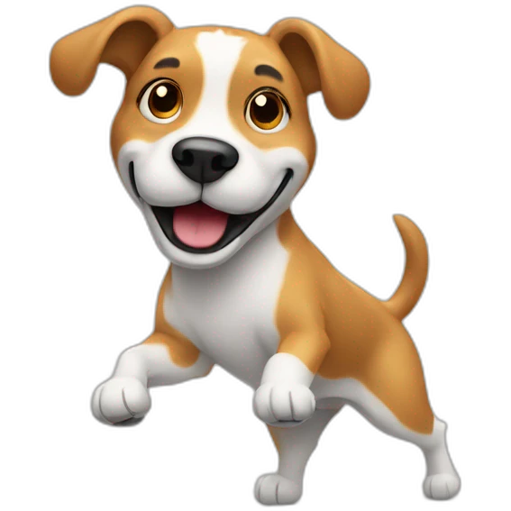 dancing dog with mustache emoji