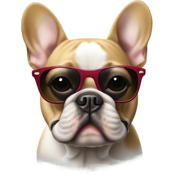 Frenchie wearing sunglasses emoji