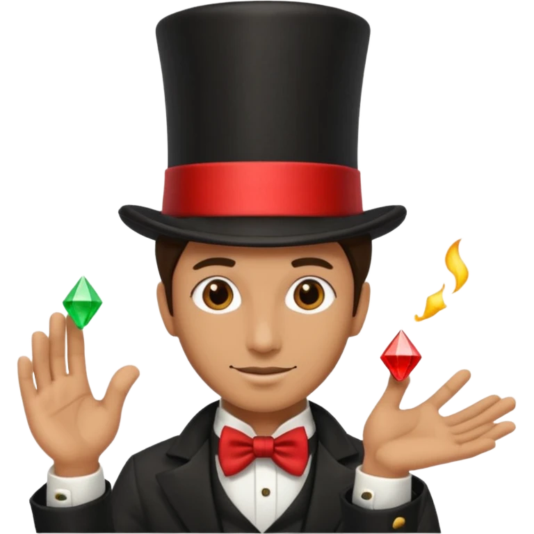 Magician with top hat,Street Performers. emoji