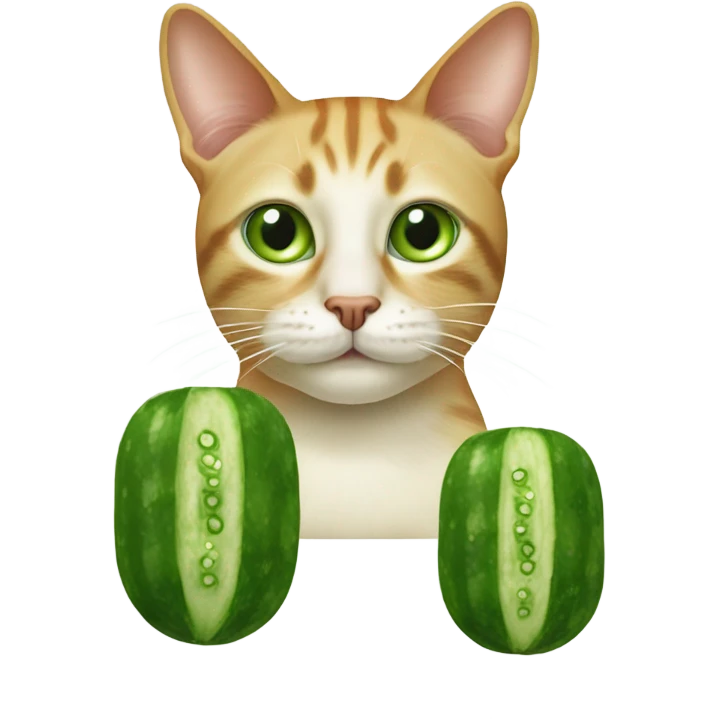 Cat made of cucumbers  emoji