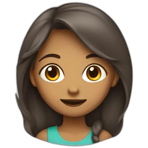 Fille chatain emoji