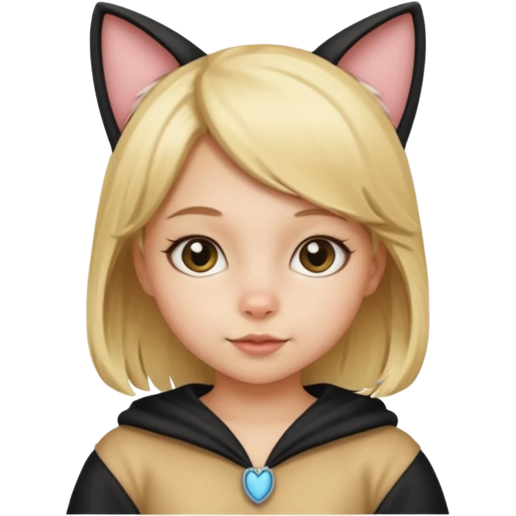 blonde girl kid in cat costume emoji
