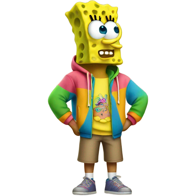 SpongeBob with hoodie emoji