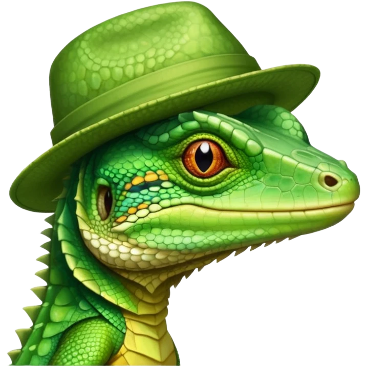 lezard avec un chapeau emoji