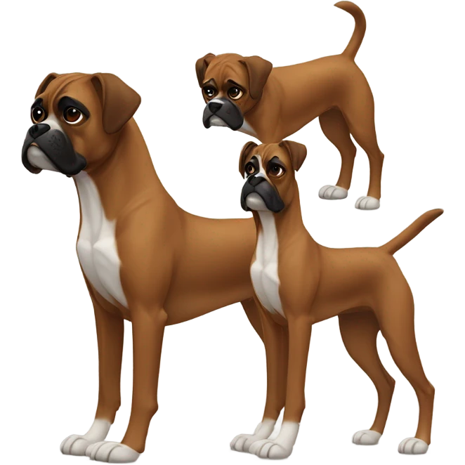Brown and black boxer dog emoji