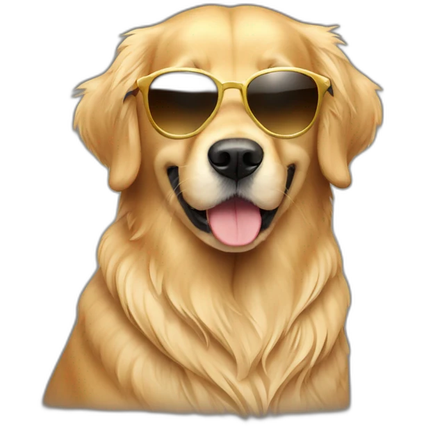 Golden retriever con gafas emoji