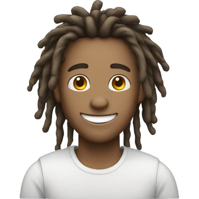 Guy with dreads and braces smiling emoji