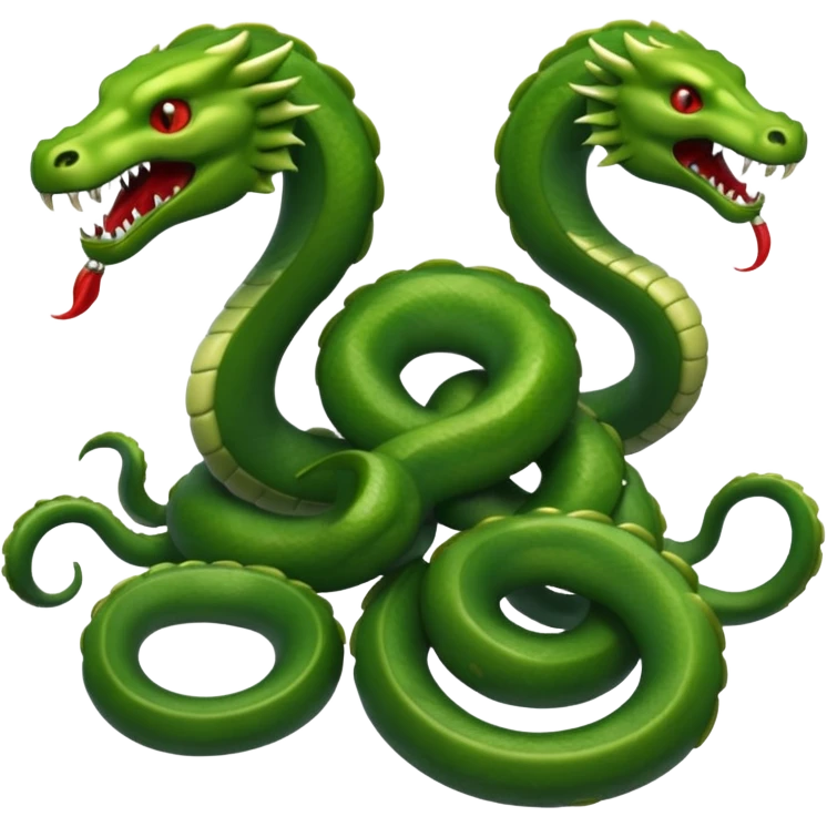 Create a single emoji of a Hydra in full body, shown at a slight side angle in a natural, characteristic pose. stylized like an emoji, but clearly recognizable.  emoji