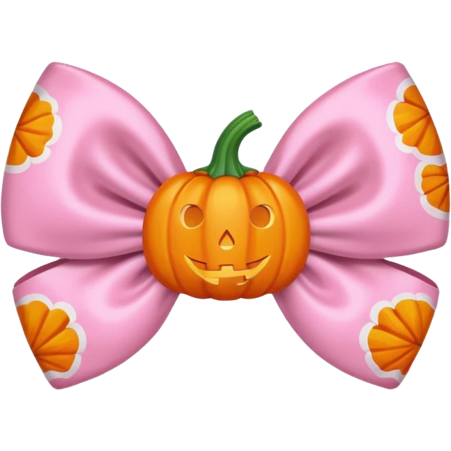 pastel pink orange bow with pumpkin pastel pink orange bow with pumpkin printprint emoji