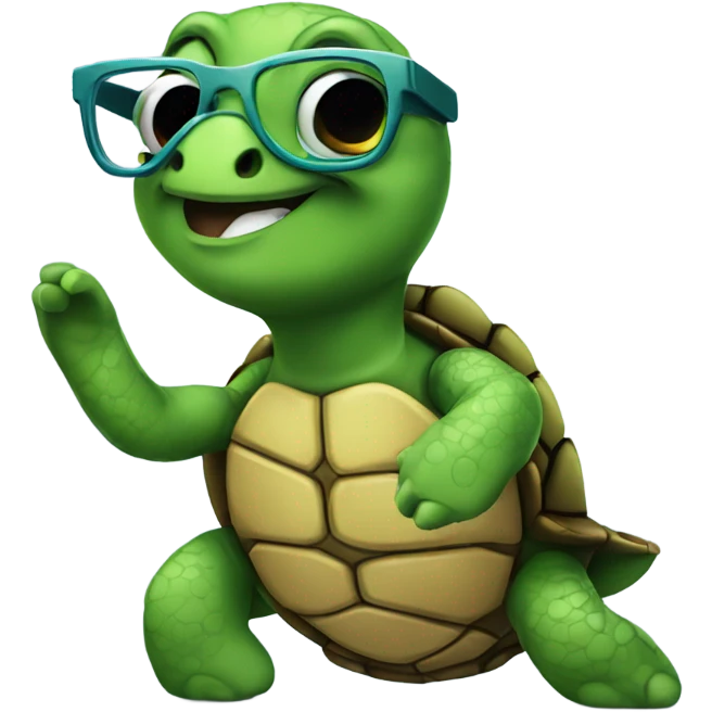 Turtle in cool glasses emoji