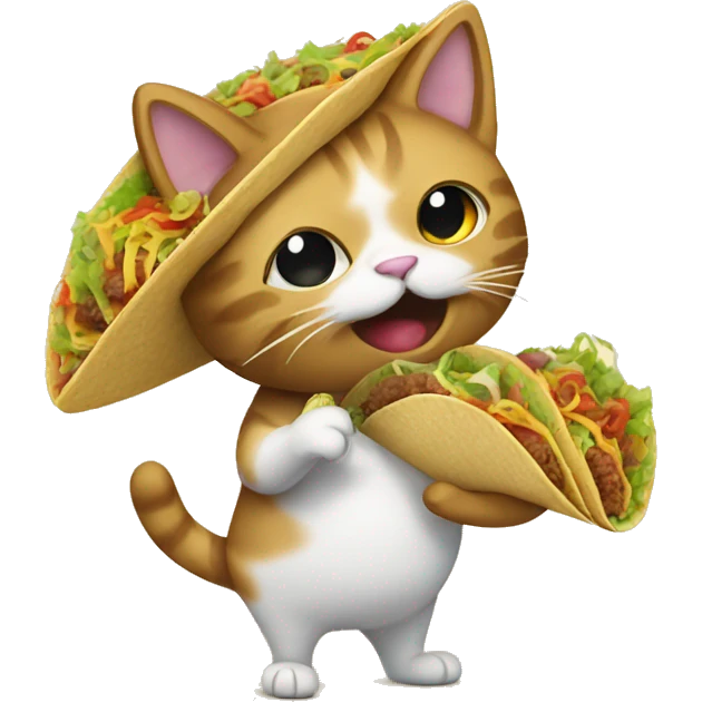 Cat eating tacos emoji