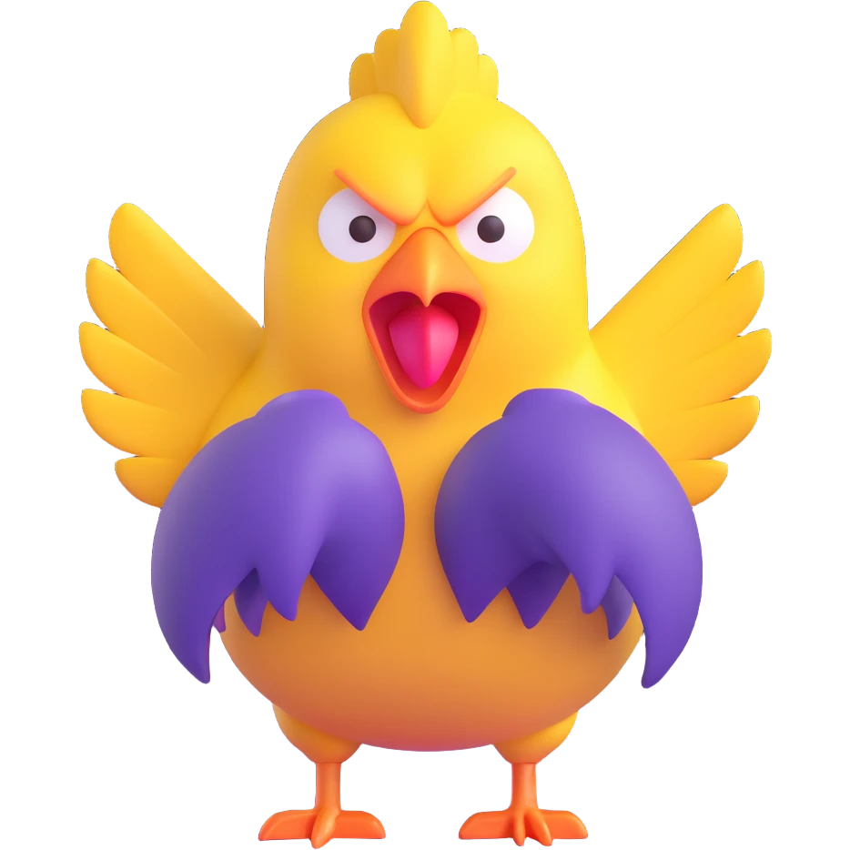 shouting long neck yellow chicken emoji
