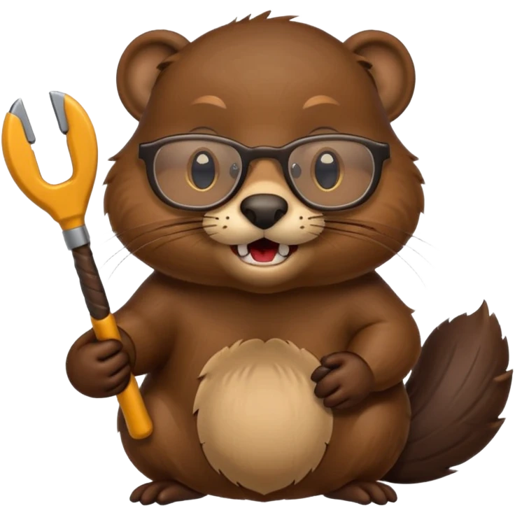 spectacled beaver with tools emoji