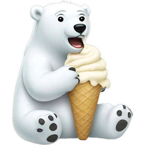 Polar bear eating ice cream emoji