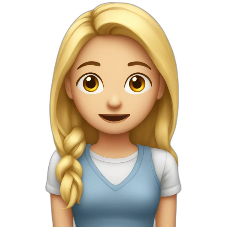 Nervous girl because of exam emoji