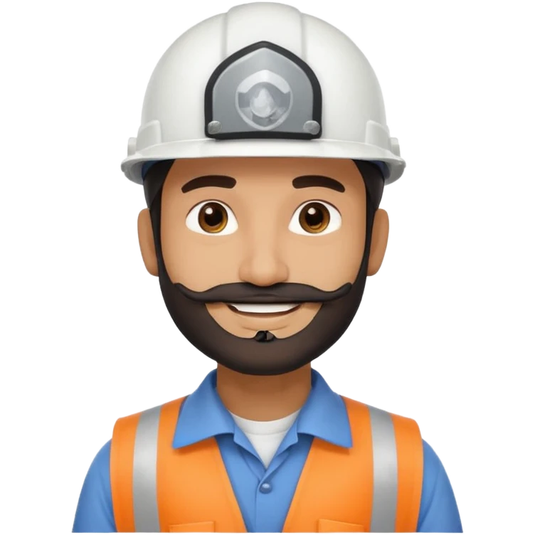 Indian muslim structural engineer wearing a white helmet.  also having small beard emoji