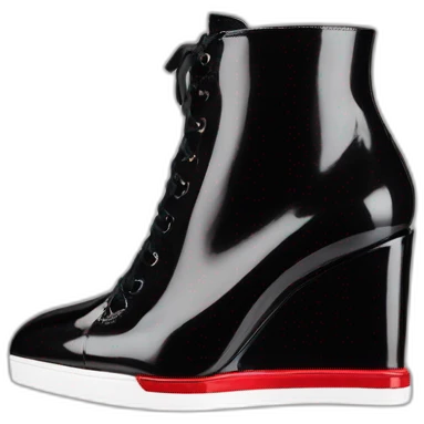 One WEDGE heel LOUBOUTIN black leather PATENT emoji