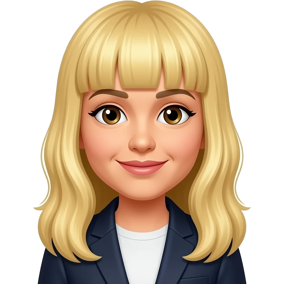 Vice Ganda an artist with long blonde hair with bangs, emoji