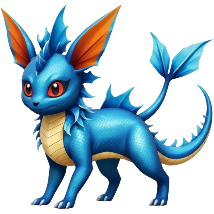 Salandit-Vaporeon-Flareon-Fakémon-hybrid-creature (full body)  emoji